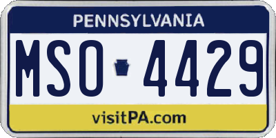 PA license plate MSO4429