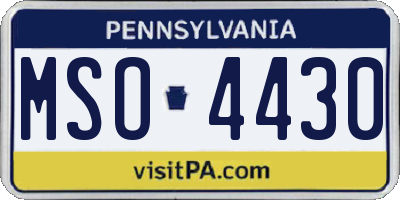 PA license plate MSO4430