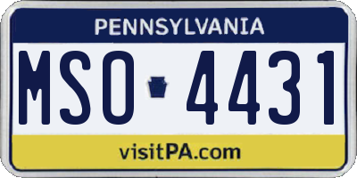 PA license plate MSO4431