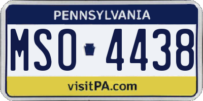 PA license plate MSO4438