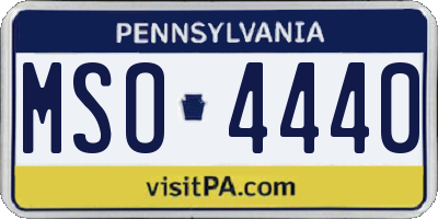 PA license plate MSO4440