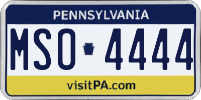 PA license plate MSO4444