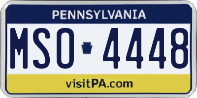PA license plate MSO4448