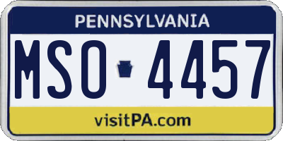 PA license plate MSO4457