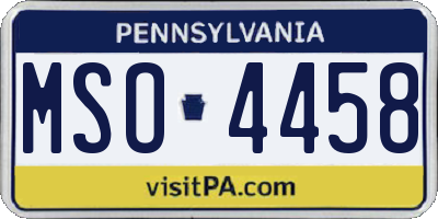 PA license plate MSO4458