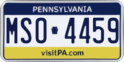 PA license plate MSO4459