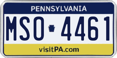 PA license plate MSO4461