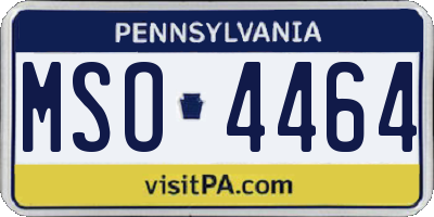 PA license plate MSO4464