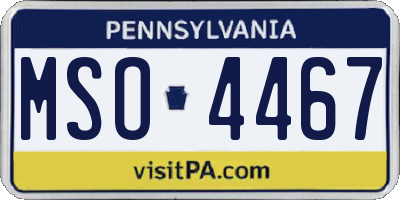 PA license plate MSO4467