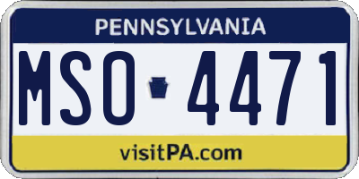 PA license plate MSO4471