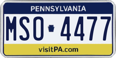 PA license plate MSO4477