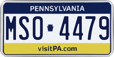 PA license plate MSO4479