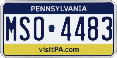 PA license plate MSO4483