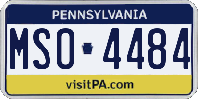PA license plate MSO4484