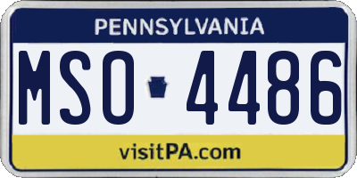 PA license plate MSO4486