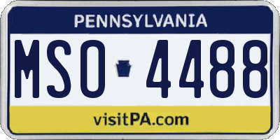 PA license plate MSO4488
