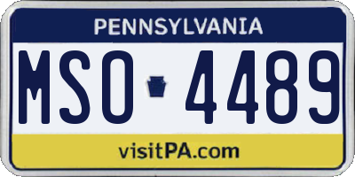 PA license plate MSO4489