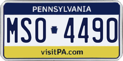 PA license plate MSO4490