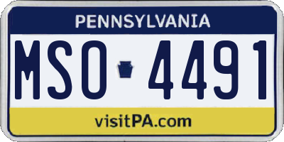 PA license plate MSO4491