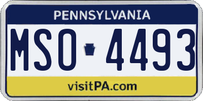 PA license plate MSO4493