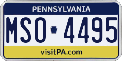 PA license plate MSO4495