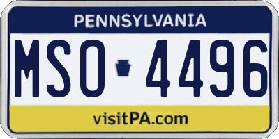 PA license plate MSO4496