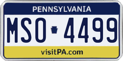 PA license plate MSO4499