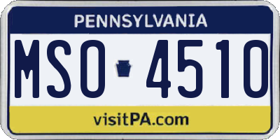 PA license plate MSO4510