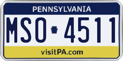 PA license plate MSO4511