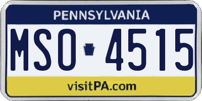 PA license plate MSO4515