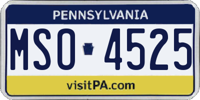 PA license plate MSO4525