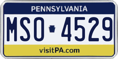 PA license plate MSO4529