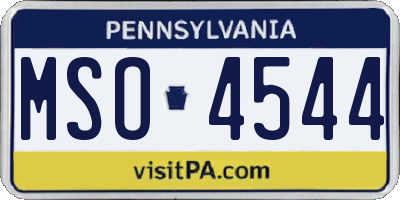 PA license plate MSO4544