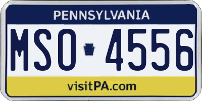 PA license plate MSO4556
