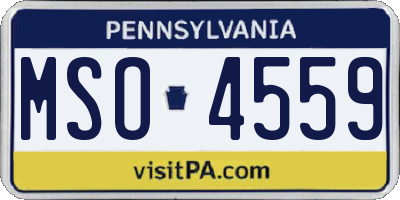 PA license plate MSO4559