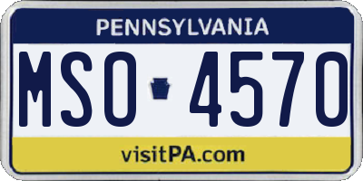 PA license plate MSO4570