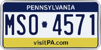 PA license plate MSO4571