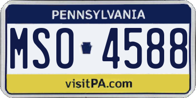 PA license plate MSO4588