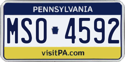 PA license plate MSO4592