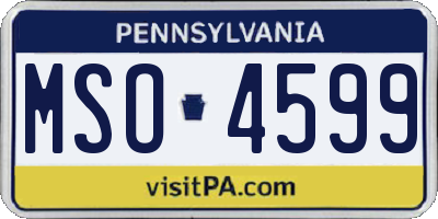PA license plate MSO4599