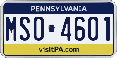 PA license plate MSO4601