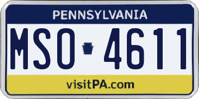 PA license plate MSO4611