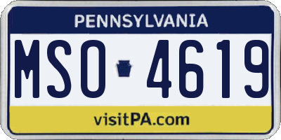 PA license plate MSO4619