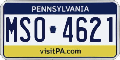PA license plate MSO4621