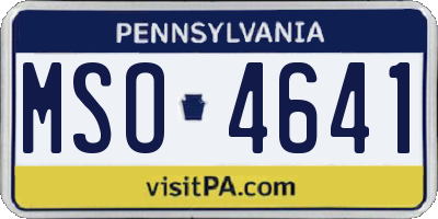 PA license plate MSO4641
