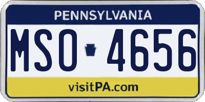 PA license plate MSO4656