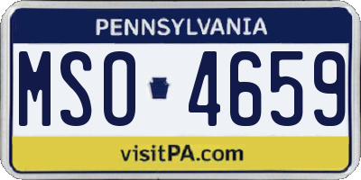 PA license plate MSO4659
