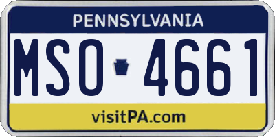 PA license plate MSO4661