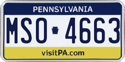 PA license plate MSO4663