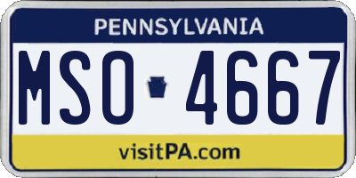 PA license plate MSO4667